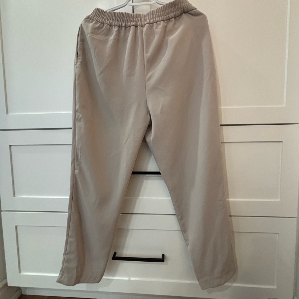 Neutral Beige Drawstring Pants - Picture 3 of 3